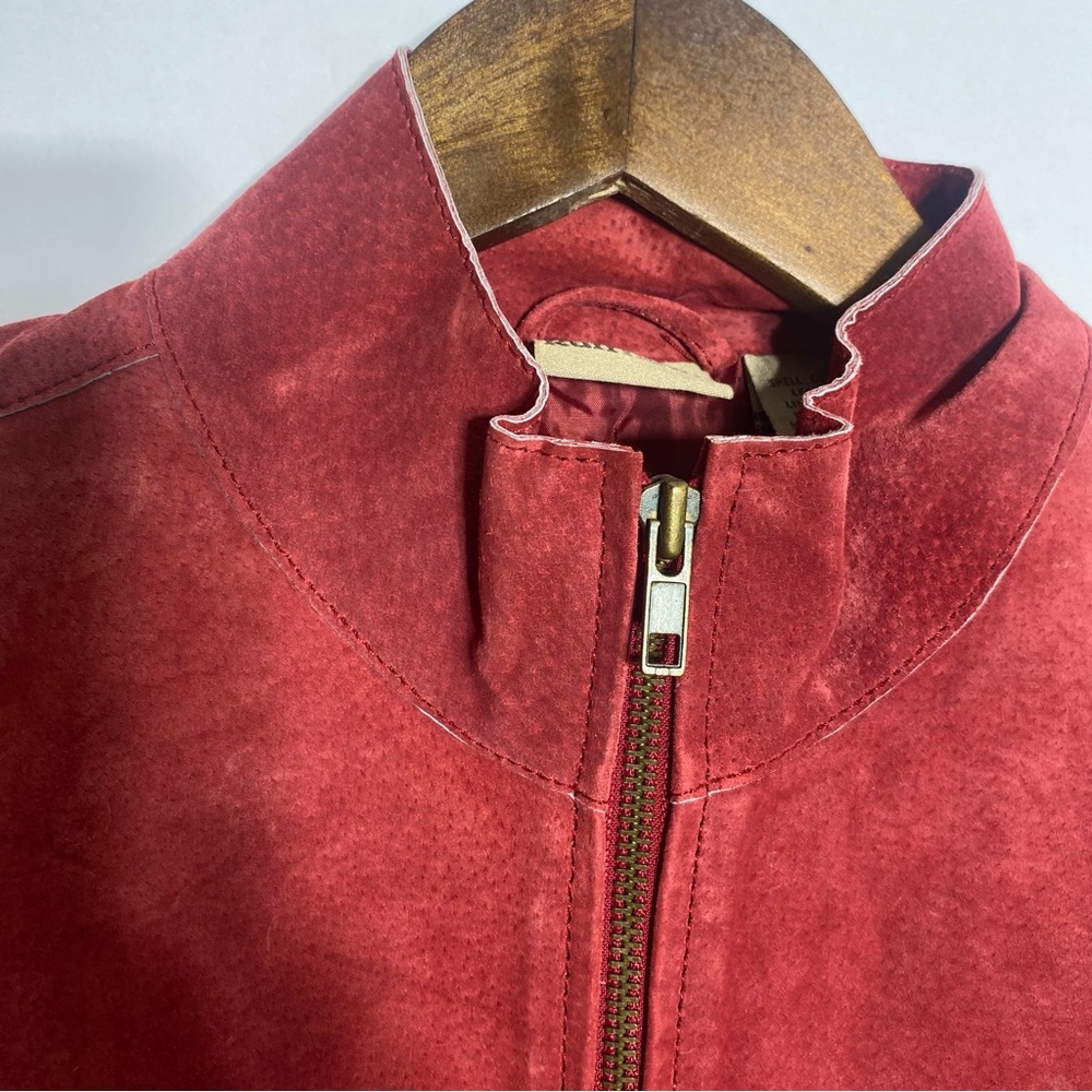 Women’s Stylish Ruff Hewn Burgundy Zip Up Suede Vest Bikercore - Picture 4 of 11